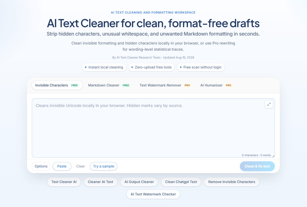 AI Text Cleaner - AI Text Cleaner for clean